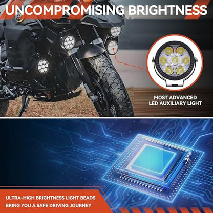 2Pcs 4.5inch 120W LED Light Pods with Amber Covers, 12000LM Yellow Fog Light Pods LED Light Bar Offroad Driving Lights,for Jeep Wrangler Truck Car ATV SUV Motorcycle Cabin Boat (2Pcs 4.5Inch Lights) - size: 2Pcs 4.5Inch Lights