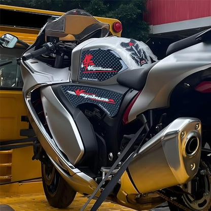 Red Gas Fuel Tank Side Traction Rubber Protector Pads Compatible with Suzuki GSXR1300 GSXR 1300 Hayabusa 1340