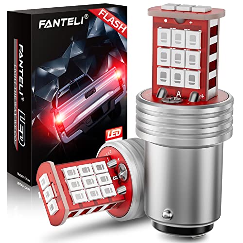 1157 LED Bulb Flashing Brake Lights, 300% Brighter 2057 2357 7528 BAY15D Plug and Play Strobe Blinking LED Stop Tail Lights, Brilliant Red