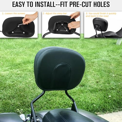 Sissy Bar for Harley Davidson Touring, Detachable Passenger Backrest Compatible with Street Glide Road Glide Road King Electra Glide Ultra Limited 2009-2024, Black