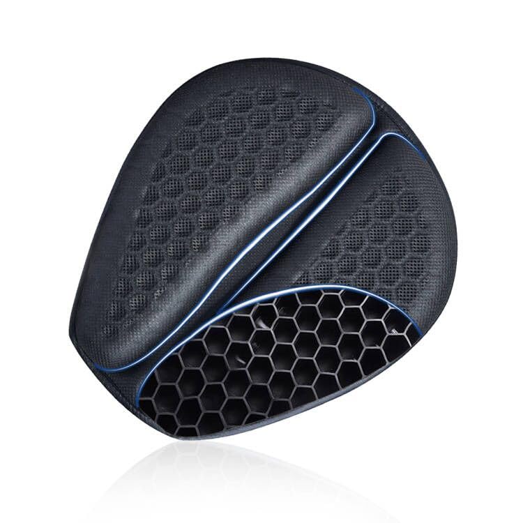 Feiteplus Universal Gel Motorcycle Seat Cover 3D Honeycomb Structure Tailbone Pain Relief Egg Seat Cushion with Non-Slip Cover for Motorbikes Dirt Street Bike