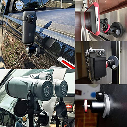 ULIBERMAGNET 60lb Magnetic Camera Mounting Base with Mini Ball Head, Super Strong Rubber Coating Neodymium Magnet with 1/4’’-20 Male Thread Stud for Security Camera. - style: 2.59INCH Magnetic Camera Mounts