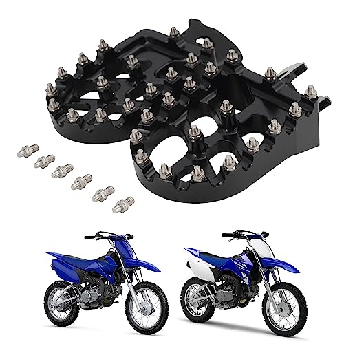 AnXin Dirt Bike Foot Pegs Motorcycle Footpegs Foot Pedals Rests CNC for TTR 110 TTR110 TTR 110E TTR110E 2011-2023 Pit Bike Black - color: black, size: TTR110 TTR110E