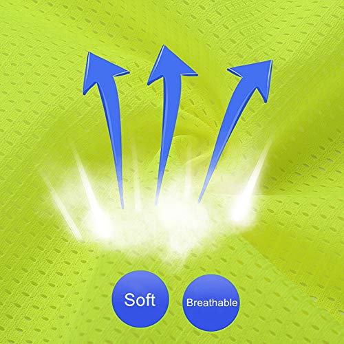 XIAKE Reflective Safety Vest for Men & Women High Visibility Class 2 Vest with Pockets Meets ANSI Standards - color: Yellow Mesh - B525, size: 3X-Large