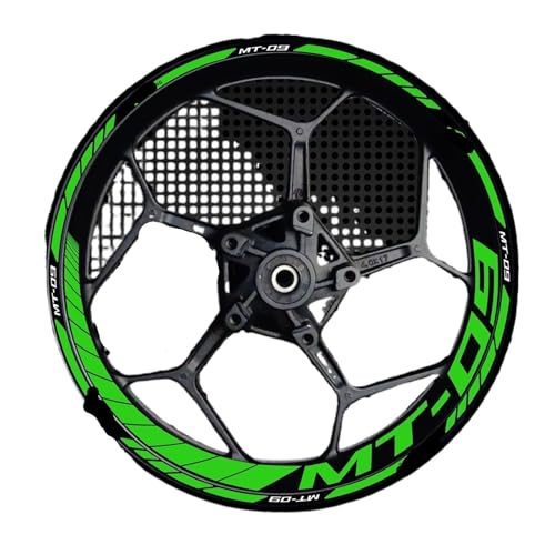 Wheel Stickers for Ya&maha for MT-09 for MT09 for MT 09 Motorcycle Reflective Wheel Sticker Rim Stripe Tape Decal Waterproof Accessories Decals(Color 8) - color: Color 8