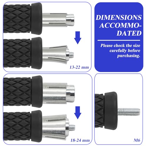 Motorcycle Bar End Mounting Screw Set Motorcycle Handlebar Bar End Mirror Adapter Universal 13mm-24mm Handlebar Expansion Screws for 7/8'' Handle Bar Grip End (2 Pack)