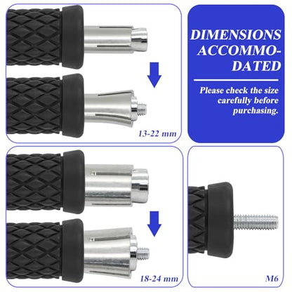 Motorcycle Bar End Mounting Screw Set Motorcycle Handlebar Bar End Mirror Adapter Universal 13mm-24mm Handlebar Expansion Screws for 7/8'' Handle Bar Grip End (2 Pack)
