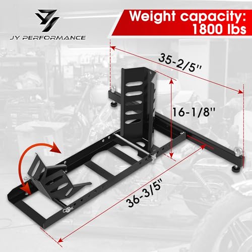 JY PERFORMANCE Motorcycle Wheel Chock, Universal Heavy Duty Front Wheel Stand for Trailer, Cruiser, Sports & Dirt Bikes, 1800 lb Capacity Adjustable Wheel Stand for 15"-22" Wheels - style: Motorcycle Wheel Chock