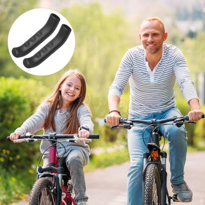 HARFINGTON 3 Pairs Bike Brake Lever Cover Silicone Brake Lever Grip Protector Anti-Slip Brake Handle Protection Covers Sleeve for Mountain Road Bike Cycling, Black - color: Black