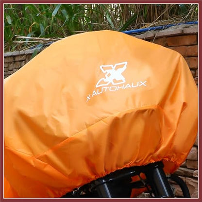 Motorcycle Cover Lightweight Half Cover Outdoor Waterproof Rain Dust Protector Orange XL Size for Most Full Dress Touring Cruiser Replace Parts