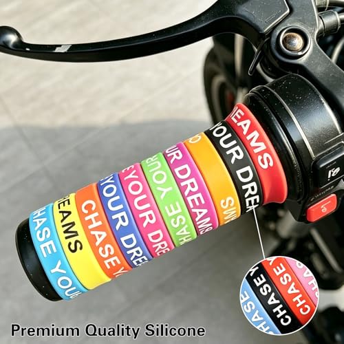 Anti-Slip Silicone Motorcycle Grips Covers - Waterproof,Wear-Resistant Grip Bands for Motorcycle & E-Bike Handlebar, Multi-Use for Fishing Rods and Hair Clippers(Set of 24)