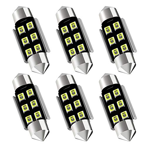 AUXLIGHT 6418 6411 DE3425 C5W DE3423 36MM 1.42”Festoon Canbus Error Free LED Interior Light Bulbs Ice Blue, Super Bright 6SMD Chips for Dome Map Door Courtesy License Plate Lights (Pack of 6) - color: Ice Blue, size: 36MM