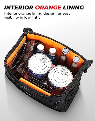 KEMIMOTO Upgrade Motorcycle Saddle Bags 26L (13Lx2) Middle-Sized Throw Over Saddlebags Orange Liner Scooter Panniers Universal Compatible with Softail Sportster Cruiser Motorbike Dirt Bike