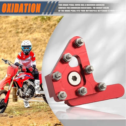 Motorcycle CNC Rear Brake Pedal Lever Step Tip Compatible with Enduro Motocross CRF CR RM RMZ WR YZ YZF EXC SX XC Red