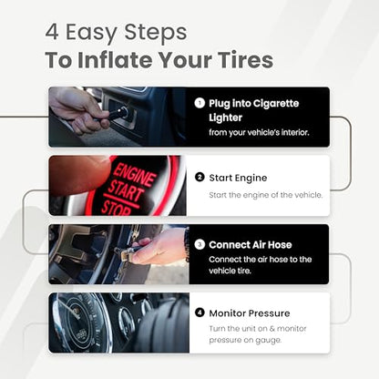 VIAIR 84P - 00084 Tire Inflator Portable Air Compressor for Car, Truck & SUV | 12V On/Offroad Heavy Duty Pump 60 PSI, Cigarette Plug, Press-On Chuck - size: Clip on Chuck, style: Analog Manual/Press On