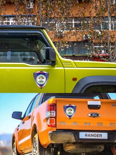 Belize Flag Decal Sticker - Belizeans Flags Shield Shape Reflective Vinyl Car Stickers - for Car Window Bumper Laptop Waterproof Sticker (5Pcs) - color: Belize
