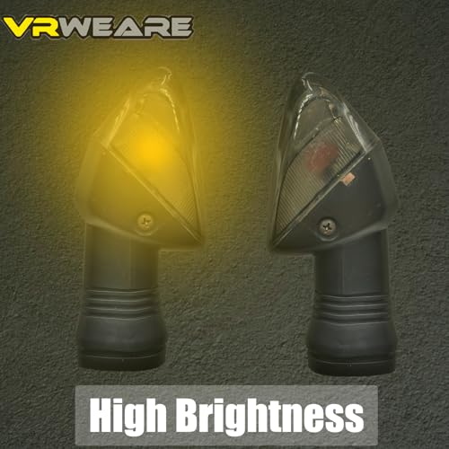 2Pcs Motorcycle Turn Signal Indicator Light Compatible with KAWASAKI ZX6R ZX-6RR KLE500 KLE 650 KLR650 Front/Rear Blinker Lamp (Black Shell) - color: Black Shell
