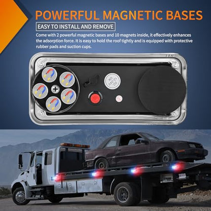 Nilight 2PCS 42LED Red Blue Magnetic Strobe Lights Portable Warning Hazard Light Surface Mount Waterproof 5 Patterns for 12V 24V Cars Trucks Van Off Road Vehicles ATV - color: 42LED Red Blue