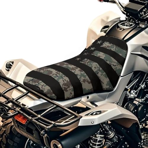 SEANATIVE Camo US Flag Motorcycle Seat Cover ATV Padded Seat Protector Motorcycle Passenger Seat Cushion Breathable Padded Protector Water-Resistant 4 Wheeler Accessories - color: Camo US Flag
