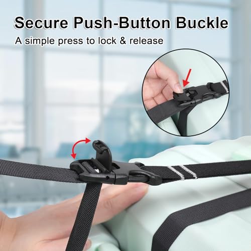 Vigorport Luggage Connector, Straps for Suitcase, Add A Bag Adjustable Attachment Accessories (Medium-Cam Buckle) - size: Medium-Cam Buckle