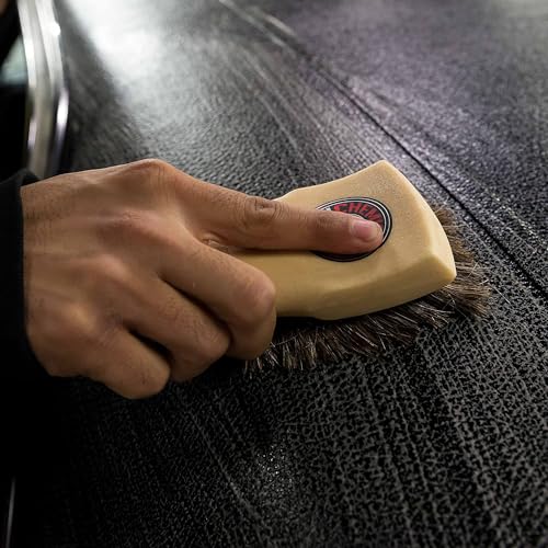 Chemical Guys Long Bristle Horse Hair Leather Cleaning Brush - Leather Brush to Gently Clean Car Interiors, Furniture, Sneakers, Boots, and More - Safe for Natural, Synthetic, Faux, and Pleather - size: Brush