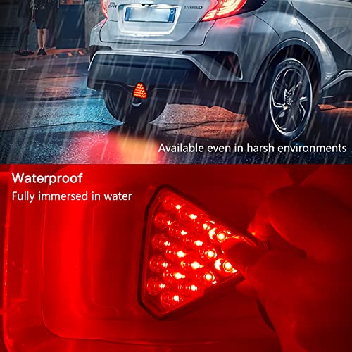 Rear Brake Light Rear Tail Lamp Car Warning Light LED Motorcycle Strobe Light Flash Brake Lamp for Safe Driving Super Bright Waterproof 19 LED DC12V