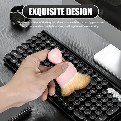 Car Detailing Brushes, Car Cleaning Brush, Auto Interior Soft Bristles Curved Cleaning Brush, Auto Detailing Dusting Tool Universal for Dashboard Air Conditioner Vent Computer (Pink Brown) - color: Pink Brown