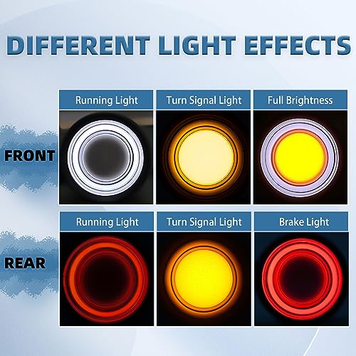 Motorcycle Bullet Turn Signals LED Front Rear Lights 4 PCS, 40 LEDs Retro Switchback Running Turn Brake Light Blinkers Universal Fit Harley Dyna Chopper Bobber Suzuki Yamaha Honda -Black - color: 2052-4PCS- BK