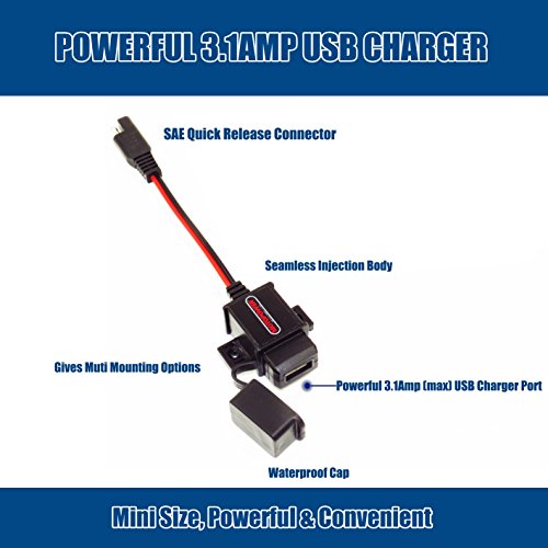 MOTOPOWER MP0609 3.1Amp Motorcycle USB Port SAE to USB Adapter - color: b) - SAE to USB Adapter
