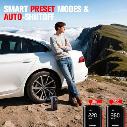 GOOLOO A6 Lite 160PSI Tire Inflator Portable Air Compressor, 7500mAh Portable Tire Inflator for Car Portable Air Pump with Tire Gauge Pressure & LED Light Air Pump for Car