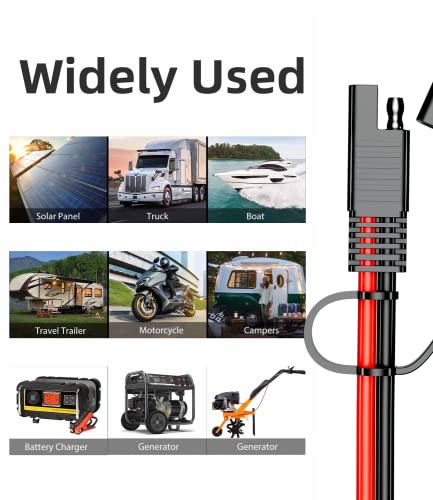 BERLAT 16AWG SAE Extension Cord - DC Power Automotive Extension Cable for Solar Panels, Cars, RVs, Trucks, Boats - Contains 1 SAE Polarity Reverse Adapter (3.3FT) - size: 3.3FT