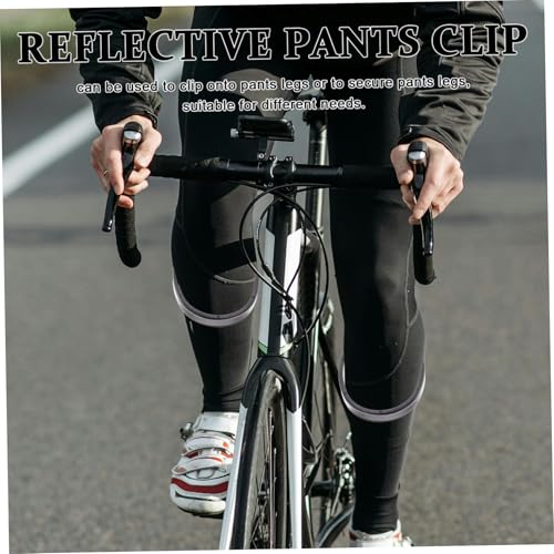 Happyyami 2pcs Bicycle Leg Band Cycling Equipment Reflective Bike Trouser Pant Clips Easy to Use for Cycling Ankles Safety Bands