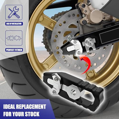 Canitu 2Pcs Black Swingarm Tensioner Axle Adjusters, Billet Aluminum Motorcycle Rear Axle Chain Spool Mods Chain Adjusters Adjusting Tool for Honda Grom 125 2014-2021 - color: BLACK