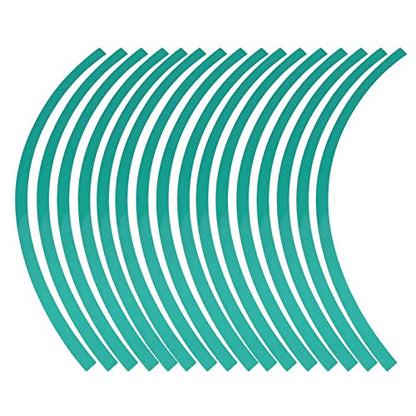 Reflective Wheel Rim Stripe Decal Sticker for 16-19 inch Rim Size Universal Car Motorcycle Wheel Reflective Pinstripe Decal Tape Sticker Decoration Film (Blue Green)