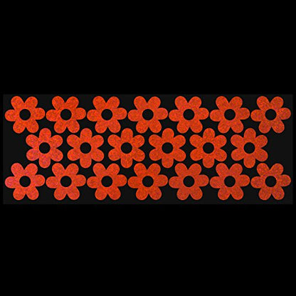 LiteMark Reflective Petal Flower Power Vinyl Stickers, Great for Laptop, Phone, Helmets, Bicycles - Orange, Pack of 20 Pcs - color: Orange