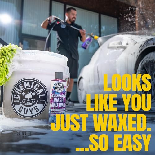 Chemical Guys Extreme Bodywash & Wax Foaming Car Wash Soap - Soap for Foam Cannons, Foam Guns, or Bucket Washes for Cars, Trucks, Motorcycles, RVs, and More, Grape Scent - 128 oz (1 Gallon) - size: 128 Ounce (Pack of 1)