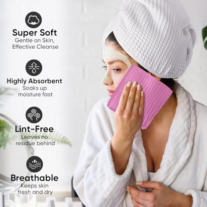HOMEXCEL Waffle Weave Microfiber Towel, 10 Pack Lint Free Cleaning Rags, 12 x 12 Inches Barista Towels, Reusable Microfiber Cleaning Cloth for Household, Kitchen, Glass and Window, Multicolor - color: Multicolor