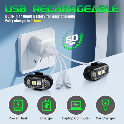 Wireless RGB LED Aircraft Strobe Lights with Remote Control, 8 Colors 10 Flash Modes USB Charging Anti-Collision Lights Waterproof Emergency Warning Light for Drone Car Motorcycle Bike 8 Pcs - color: 8Pcs