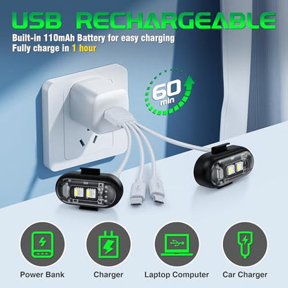 Wireless RGB LED Aircraft Strobe Lights with Remote Control, 8 Colors 10 Flash Modes USB Charging Anti-Collision Lights Waterproof Emergency Warning Light for Drone Car Motorcycle Bike 4 Pcs - color: 4Pcs