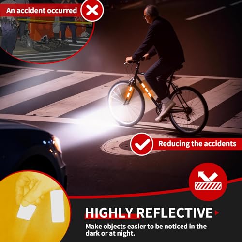50 Pcs Super Reflection Reflective Stickers Made of 3M DG3, Yellow Outdoor Waterproof Safety Reflective Tape for Car/Bike/Mailbox/Helmet/Truck - Safety Stickers Yellow - color: Fluorescent Yellow 50pcs