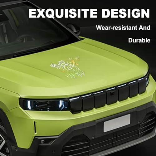 Hahaha Car Stickers Decals, Joker Haha Car Windshield Stickers, Funny Motorcycle Helmet Decal, Evil Auto Body Window Bumper Laptop Cooler Cup Decals Universal for Trucks Motorcycles (Laser) - color: Laser