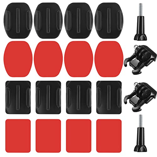 18 Set Helmet Adhesive Sticky Mount, Compatible with GoPro Hero 10/9/8/7, Fusion, 6/5/4, Session, Action Camera