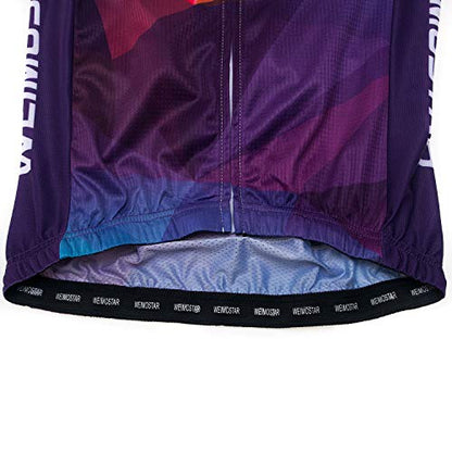 Women's Cycling Jersey Bike Shirts Short Sleeve Ladies Bicycle Clothing MTB Cycle Jacket - color: Purple, size: Large
