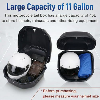Japard Motorcycle Top Case 42L Daily Rear Tail Box Trunk, Lockable Storage Carrier, Waterproof Universal Mounting for Helmet Luggage (Off White) - color: Off White