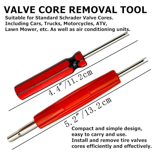 104Pcs Valve Core Removal Tool Set,Premium TPMS Safe, 100Pcs Tire Valve Cores,Nickel Plated Schrader Valve Cores for Cars, SUVs, Bike and Bicycle, Trucks, Motorcycles HVAC Applications Tire Repair