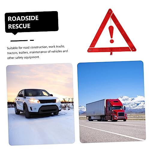 TOYANDONA 2pcs Car Warning Triangle Kit Durable Folding Reflective Safety Tripod for Roadside Emergency Vehicle Maintenance