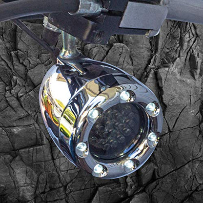 Eagle Lights 2 Inch Bullet Front Infinity Beam LED Turn Signals w/Running Light Ring Covers for Harley Davidson - Chrome / 1157 Base - color: Chrome