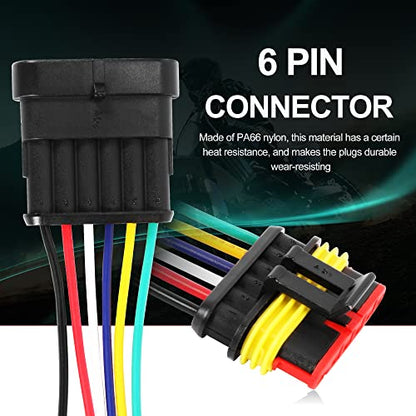 G 6 Pin Way Electrical Wire Connector Male Female Plug Socket Quick Disconnect Waterproof Plug Play for Car Truck Motorcycle Marine Boat - size: 6 PIN
