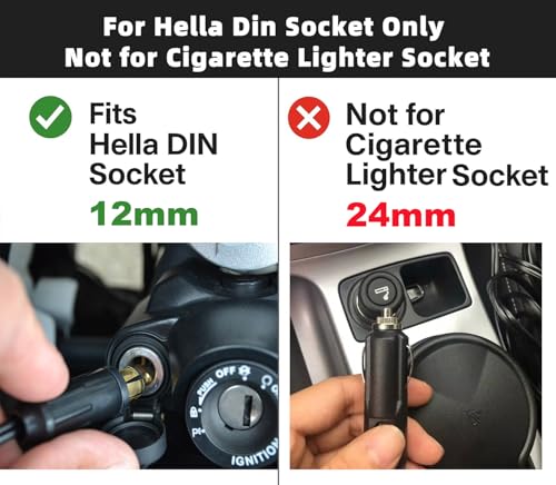 Hella Din Motorcycle USB Charger (NOT for Car Cigarette Socket) – Dual USB-A QC3.0 18W Waterproof Charger w/Switch & Voltmeter for BMW Ducati Triumph