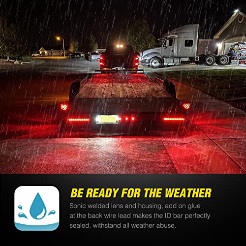 Nilight 2PCS 16Inch 11 LED Red Trailer Light Bar for Parking Stop Turn Signals Tail Brake DOT Compliant IP65 Waterproof Truck ID Marker - color: 2Pcs 16" Red 11LED